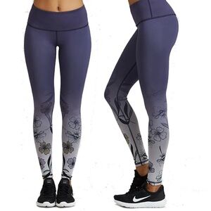 Noli Wonderland Purple and Gray Floral Leggings